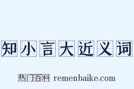 知小言大近义词是什么意思的图片